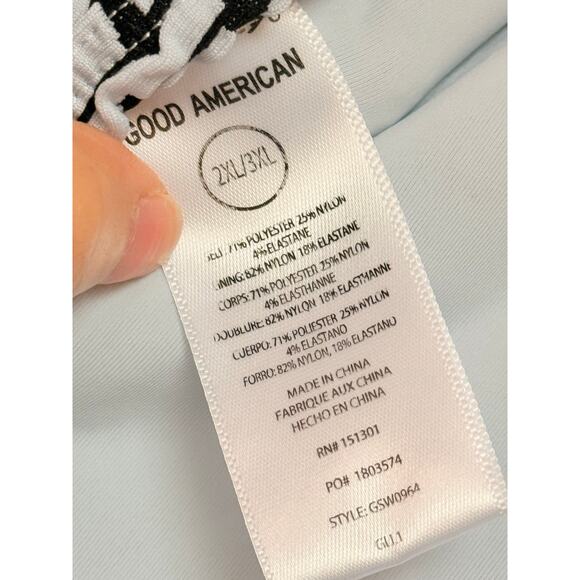 GOOD AMERICAN Blue Always Fits Textured Leopard Print Swimsuit 2XL/3XL - Picture 5 of 6